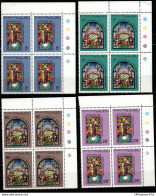 Nauru 1975 Kerkvensters 4 4-corner Blocks  MNH H-75.03-4Bl - Vetri & Vetrate