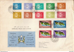 Postal History Cover: South Arabia Federation Set On Used FDC - Sobres