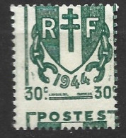 FRANCE N671 30 C VERT TYPE CHAINES BRISEES PIQUAGE A  CHEVAL NEUF SANS CHARNIERE - Unused Stamps