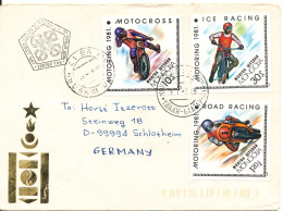 Mongolia FDC / Cover Sent To Germany 1991 Topic Stamps Racing - Mongolie