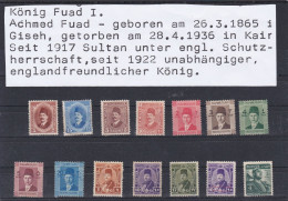 ÄGYPTEN - EGYPT - EGYPTIAN - MONARCHIE - KÖNIG FUAD - KÖNIG FARUK PORTRÄT - NO GUM - Usados