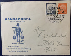 Ganzsache Privat Briefumschlag, Hansaposta Hamburg, 1935 - Entiers Postaux Privés