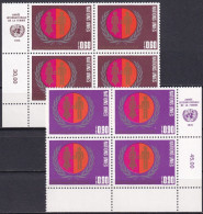 UNO GENF 1975 Mi-Nr. 48/49 Viererblocks ** MNH - Unused Stamps