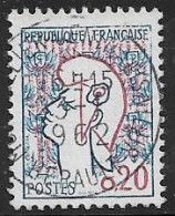 Yvert 1282 20 C Bleu Et Rouge - Type I - O - 1961 Marianne De Cocteau