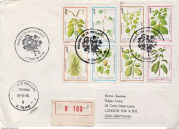 Postal History: Sao Tome And Principe Set On Registered Cover - Plantas Medicinales