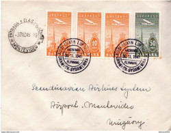 Postal History Cover: Denmark SAS First Flight Cover From Copenhagen To South America - Montevideo - Uruguay From 1946 - Covers & Documents