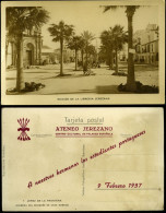 1937 ALAMEDA DEL MARQUES DE CASA DOMECQ JEREZ DE LA FRONTERA POSTCARD CÁDIZ ANDALUCIA ESPANA SPAIN CARTE TARJETA - Cádiz