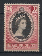 NOUVELLES-HEBRIDES - 1953 - N°YT. 166 - Queen Elisabeth 2 - Neuf * / MH VF - Neufs