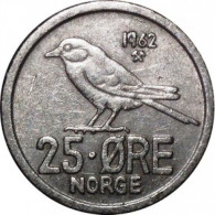 Norway - 1962 - KM 407 - 25 Öre - VF+ - Look Scans - Norvegia