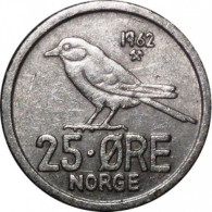Norway - 1962 - KM 407 - 25 Öre - VF+ - Look Scans - Norway
