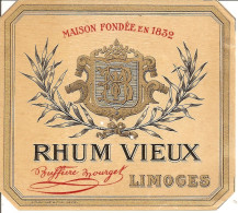 RHUM VIEUX étiquette Ancienne - Superbe Litho Chromo - Fin XIXème - Rum