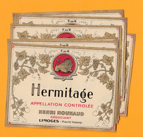 Lot De 5 Anciennes étiquettes De Vin - Vallée Du Rhône - HERMITAGE - 1930 - Côtes Du Rhône