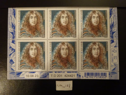 2023 FRANCE BLOC COIN DATÉ DE 6 TIMBRES 10.08.23 T.D 201 1,16 " ROBERT NANTEUIL 1623 - 1678 " Neuf** DESSINATEUR - 2020-…