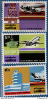 Dutch Antilles 1975 Airfield Aruba 40 Year 3 Values MNH H-75.4 Nederlandse Antillen Fokker F-18, DC-9, Boeing 727 - Altri (Aria)