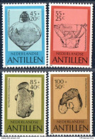 Dutch Antilles 1983 Pre-Columbian Pottery 4 Values MNH H-83.08 Nederlandse Antillen Pitcher, Scale - Archéologie