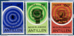 Dutch Antilles 1982 Ifatca 3 Val. MNH H-82.05 Nederl.  Antillen Internat. Air Traffic Controllers Association Federation - Altri (Aria)