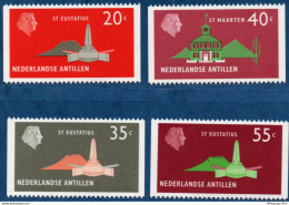 Dutch Antilles 1977 Tourism 4 Values From Stamp Booklet MNH H-77.09 Nederlandse Antillen St Eustatius, St Maarten - Géographie