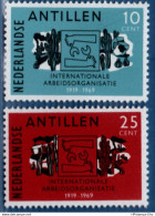 Dutch Antilles 1969 I.L.O. 2 Values, MNH H-69.04 Nederlandse Antillen Labor Organisation - IAO