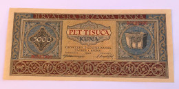 CROATIA WWII 5000 KUNA (01. 09. 1943) (P-13) UNC - Croatia