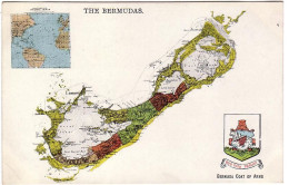 AMERIQUE - ANTILLES - BERMUDES - CPA Geographique Des Iles BERMUDES - Bermuda Coat Of Arms - Ref D23 - Bermuda