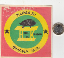 ETIQUETA - STICKER - LUGGAGE LABEL  HOTEL DE KINGSWAY -KUMASI - GHANA - Etiquetas De Hotel