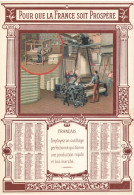 CALENDRIER ILLUSTRE - 1920 - OUTILLAGE - "POUR UNE FRANCE PROSPERE" - CARTONNAGE  Format  (21 X 30 Cm)- TRES BON ETAT - Formato Grande : 1901-20