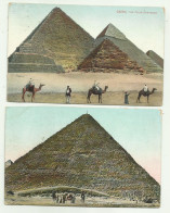 2 CARTOLINE CAIRO, THE FOUR PYRAMIDS, PYRAMID OF GIUZEH - FP - Cairo