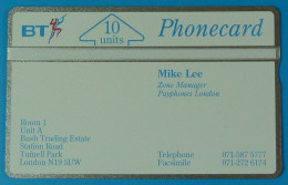 UK - Great Britain - BT & Landis & Gyr - Visiting - Business Card - Mike Lee - BTV058 - 171B - 200ex - Mint - R - BT Generales