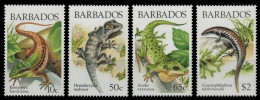 Barbados 1988 - Mi-Nr. 697-700 ** - MNH - Reptilien / Reptiles - Barbados (1966-...)