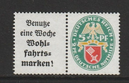 Nothilfe 1929, Combinatie W 35, Postfrisch, 70€ Kat. - Carnets & Se-tenant