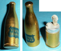 Rare Ancien Briquet à Essence En Aluminium, Pub VITTEL Délices - Autres & Non Classés