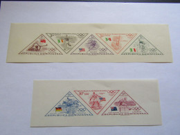 JO418   Feuillets Non Perforé   JO  Melbourne  1956  MNH  YT BF9 Et BF10   Rép. Dominicaine - Estate 1956: Melbourne