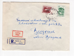 1965. YUGOSLAVIA,CROATIA,ZAGREB TO BELGRADE,RECORDED,EXPRESS,COVER,TPO 40 ZAGREB - BEOGRAD - Covers & Documents