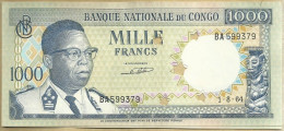 Congo - 1000 Francos 1964 - República Del Congo (Congo Brazzaville)