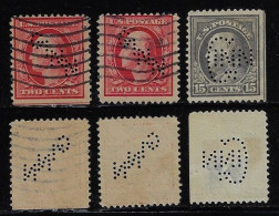 USA United States 1902/1960 3 Stamp With Perfin GINN By Ginn & Company Lochung Perfore Publisher - Perforados