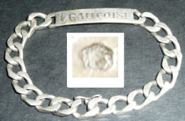 Rare Ancienne Gourmette En Argent Massif Poinçon Crabe "FRANCOISE", Bracelet - Armbänder