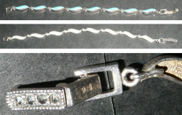 Rare Ancien Bracelet Argent 925 Et Email Emaux - Pulseras