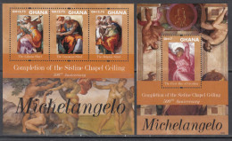 2012 Ghana Michelangelo  Complete Set Of 2 Sheets Art Paintings  MNH - Ghana (1957-...)
