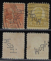 USA United States 1916/1940 2 Stamp Perfin HRW By Worthington Pump & Machinery Company From Harrison Lochung Perfore - Perfin