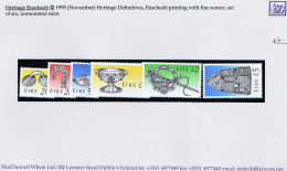 Ireland 1995 Heritage Definitives Enschede Printing (fine Screen) 20p To £5, Set Of Six Superb Mint Unmounted - Neufs