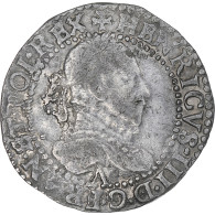 France, Henri III, 1/2 Franc Au Col Gaufré, 1587, Paris, TB, Argent - 1574-1589 Henry III