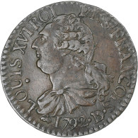 France, Louis XVI, 3 Deniers, 1792 / AN 4, Lyon, Barré, TTB+, Cuivre, Gadoury:5 - Sonstige & Ohne Zuordnung