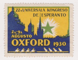 Vignette - Esperanto - 22A Universala Kongreso De Esperanto Oxford 1930 - Esperánto