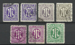 Germany Deutschland 1945 Bizone = 7 Stamps From Set Michel 1 - 9 O - Gebraucht