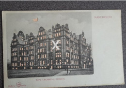 MANCHESTER NEW TECHNICAL SCHOOL OLD B/W POSTCARD LANCASHIRE HOLD TO LIGHT - Manchester