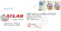 Portugal Registered Cover BRAGA Cancel And Registration Label - Covers & Documents