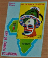 EQUATORIAL GUINEA 1977, African Masks, Imperf, Mi #B260, Souvenir Sheet, MNH** - Costumes
