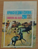 EQUATORIAL GUINEA 1974, Wild West, History, Horses, Imperf, Mi #B127, Souvenir Sheet, MNH** - Indianer