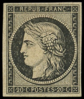 * EMISSION DE 1849 - 3    20c. Noir Sur Jaune, Forte Ch., TB - 1849-1850 Cérès