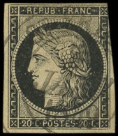 EMISSION DE 1849 - 3    20c. Noir Sur Jaune, Touché, Obl. Càd T13 Du 5 JANV 49, Frappe TB - 1849-1850 Cérès